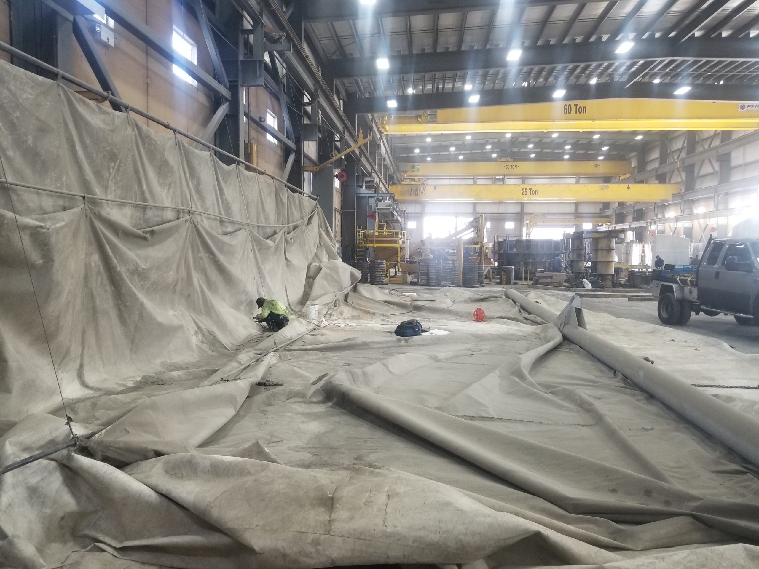 Steam Curing Tent Repairs for the Concrete Industry